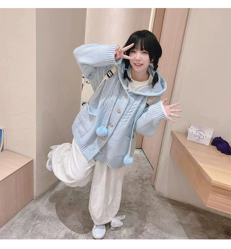 Kawaii Oversized Cardigan Sweater Coat Multicolor - Image 247