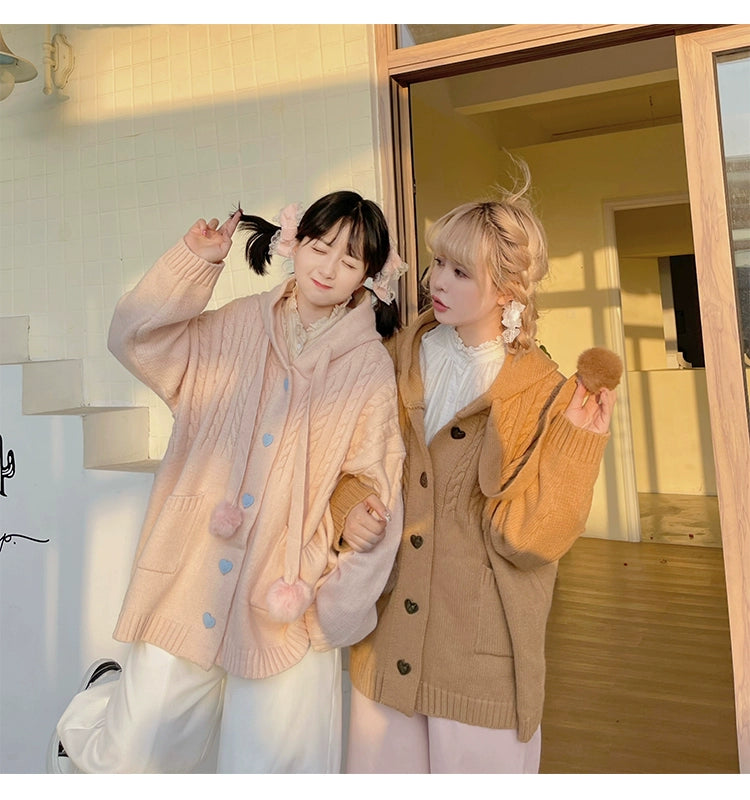 Kawaii Oversized Cardigan Sweater Coat Multicolor - Image 82