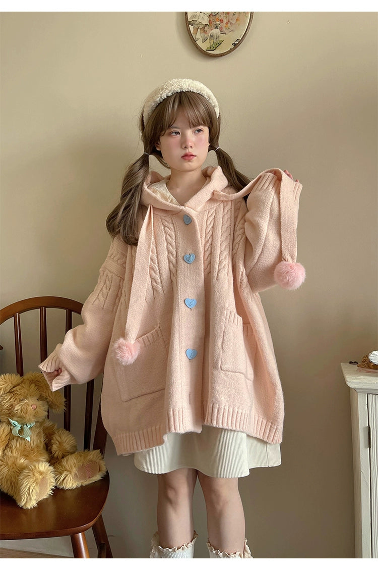 Kawaii Oversized Cardigan Sweater Coat Multicolor - Image 119