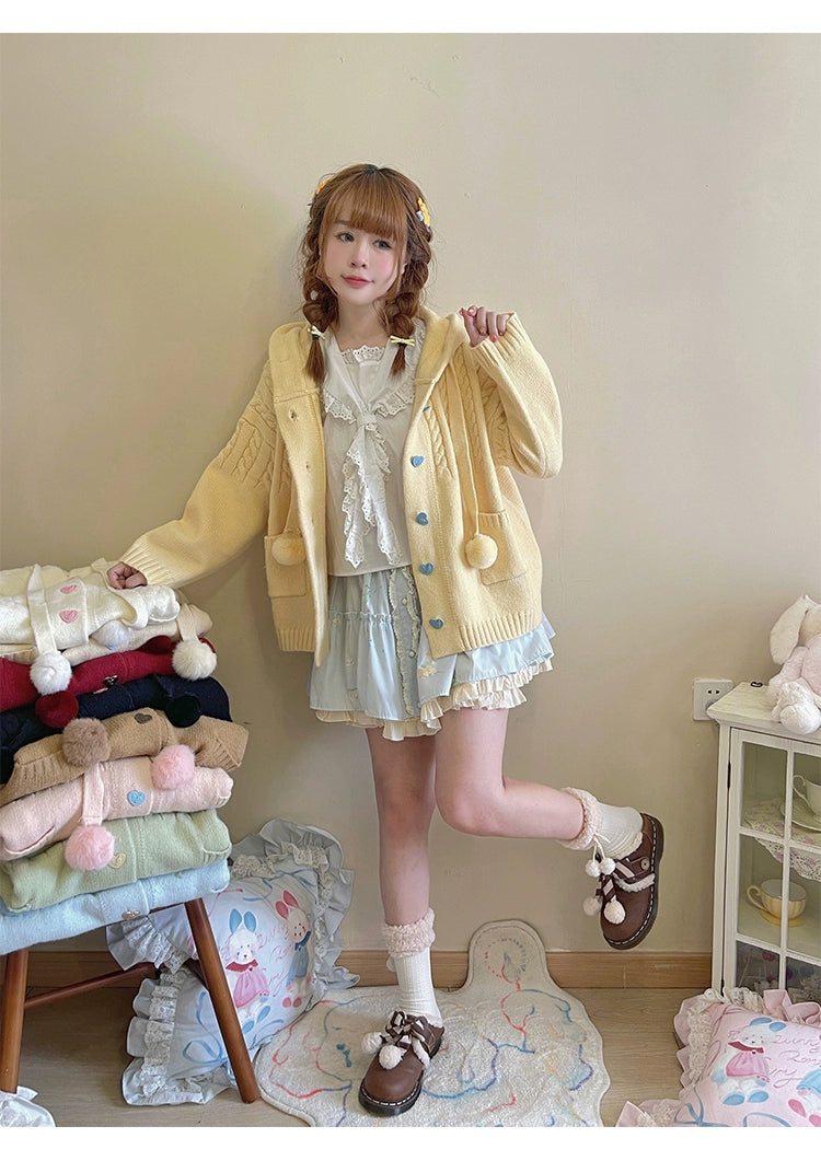 Kawaii Oversized Cardigan Sweater Coat Multicolor - Image 66