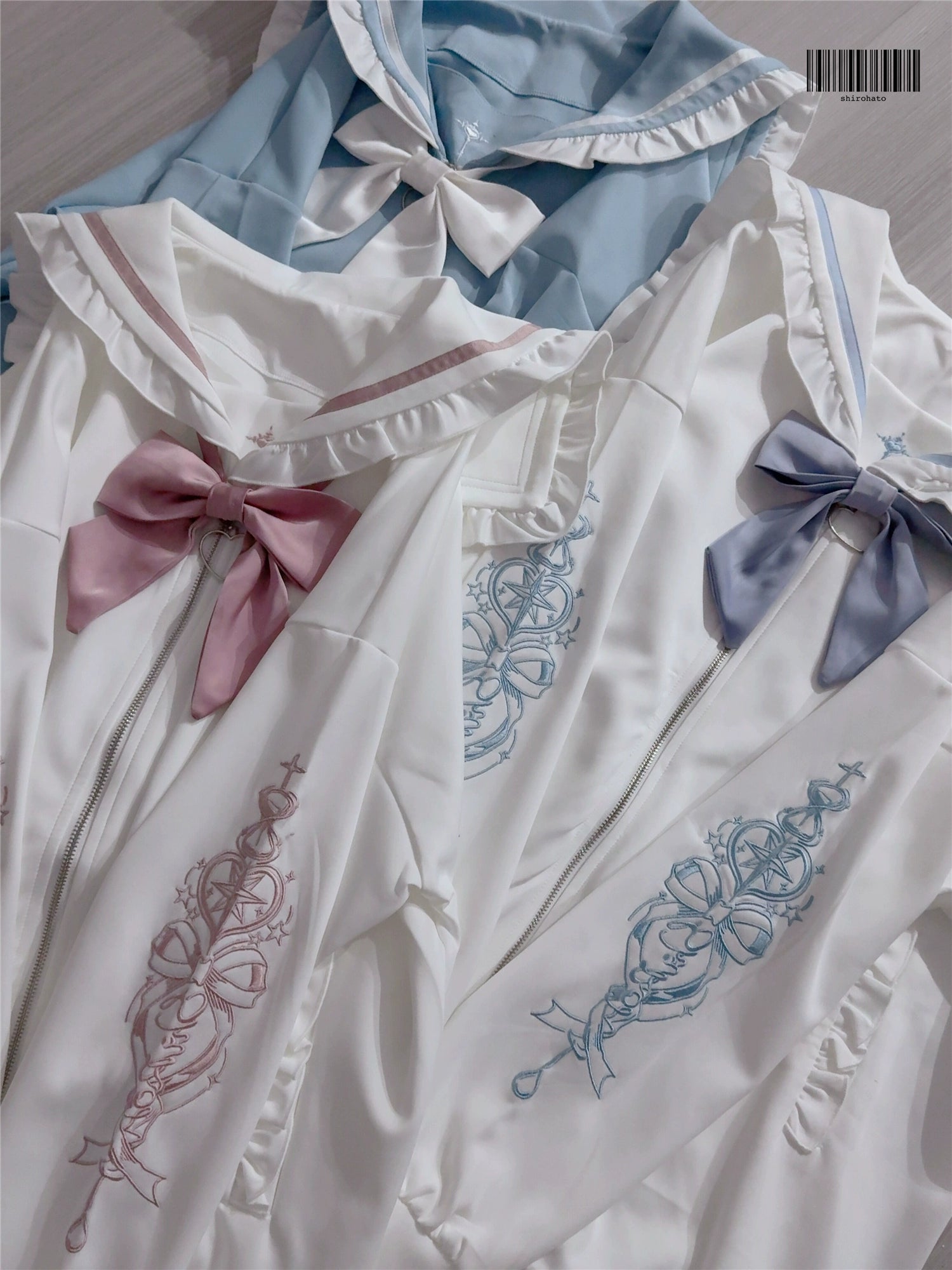 Jirai Kei plus-size sailor collar jacket styling inspiration complete outfit Tenshi Kaiwai aesthetic