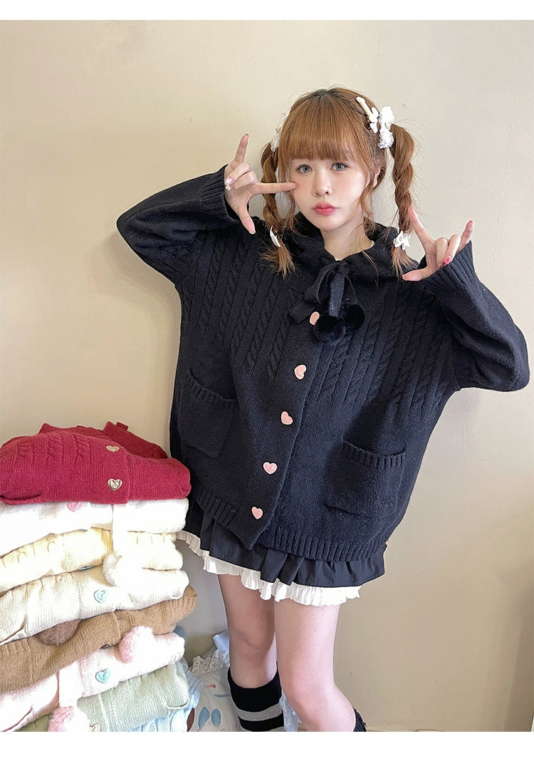 Kawaii Oversized Cardigan Sweater Coat Multicolor - Image 74