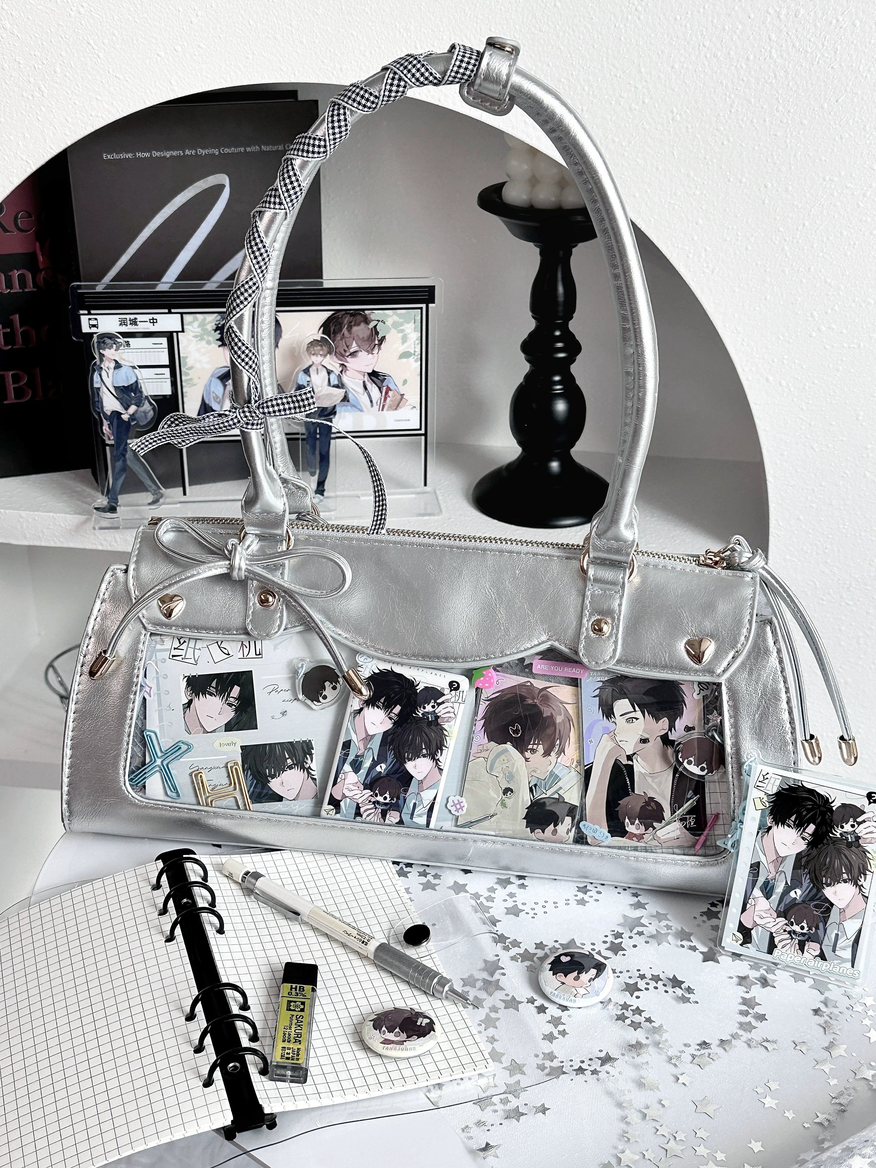 Baguette itabag removable ita board display panel with anime character showcase and protective window