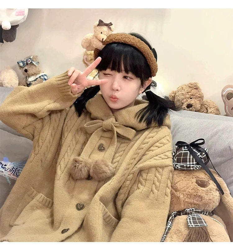 Kawaii Oversized Cardigan Sweater Coat Multicolor - Image 51