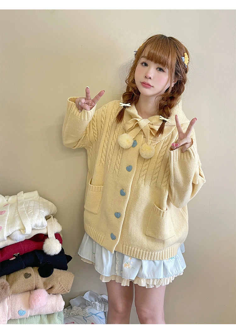 Kawaii Oversized Cardigan Sweater Coat Multicolor - Image 7