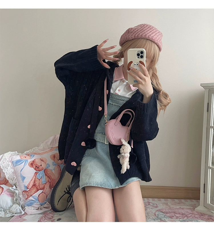 Kawaii Oversized Cardigan Sweater Coat Multicolor - Image 179