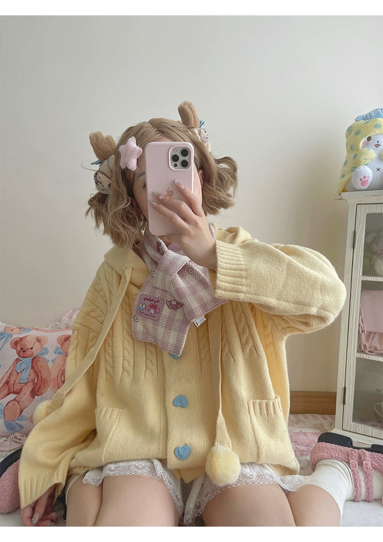 Kawaii Oversized Cardigan Sweater Coat Multicolor - Image 17