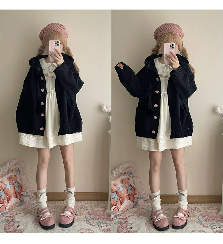 Kawaii Oversized Cardigan Sweater Coat Multicolor - Image 73
