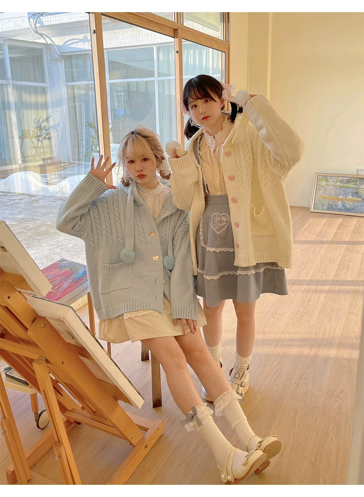 Kawaii Oversized Cardigan Sweater Coat Multicolor - Image 23