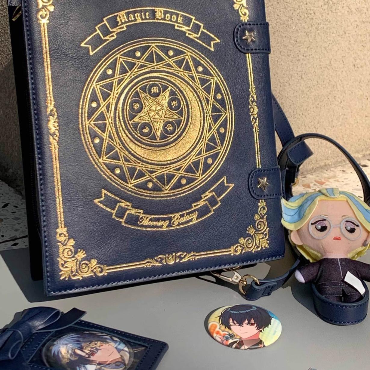 Vintage grimoire Jirai Kei ita crossbody bag product styling guide showing wear and carry methods