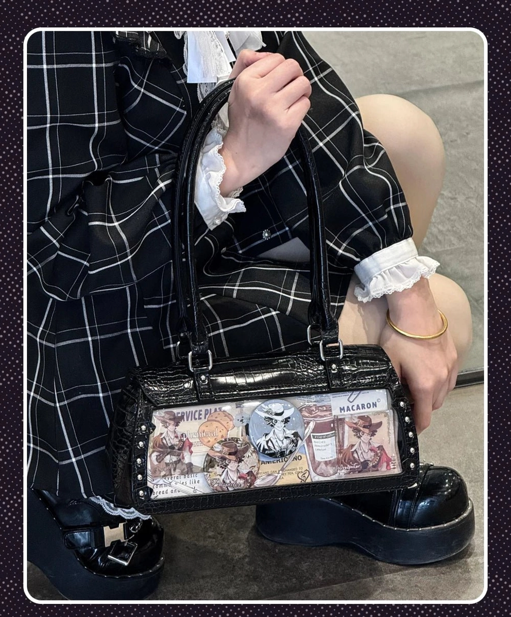 Bat-inspired croc itabag all color variants displayed flat lay comparison pink white black showing full color range options available