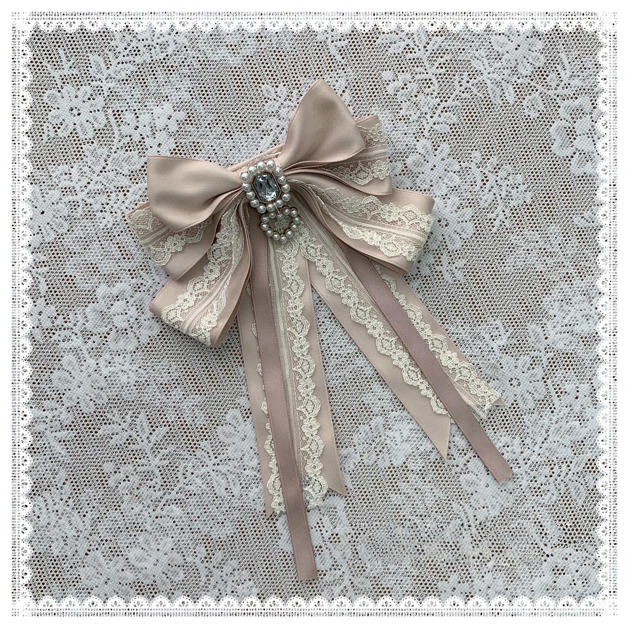 Blue Jirai Kei bow tie accessory pure white blouse one size fashion pairing