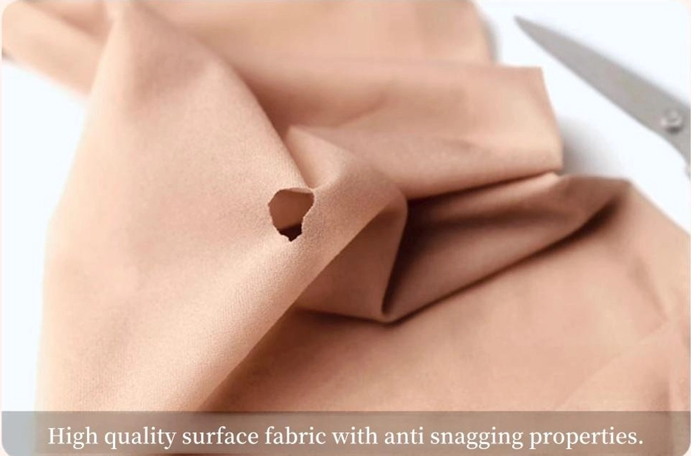 Beige velvet tights care instruction detail - hand-washing in cool water demonstrating premium material maintenance for longevity and fabric integrity preservation