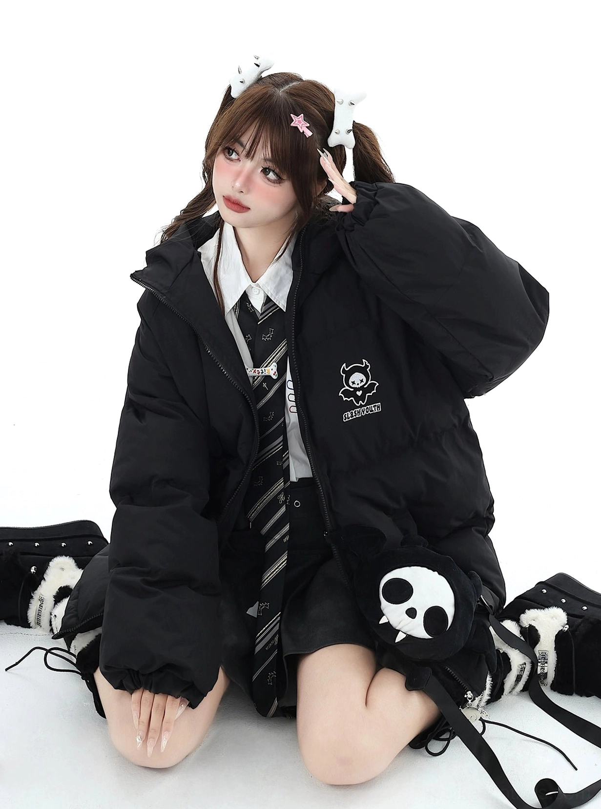 Black Jirai Kei devil horn oversized coat care and maintenance instructions hand wash storage guide longevity tips