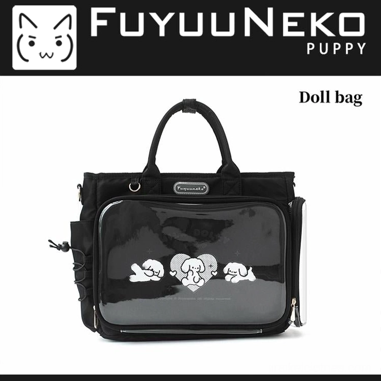 Black Jirai Kei itabag collectible display goth anime characters water-resistant bag