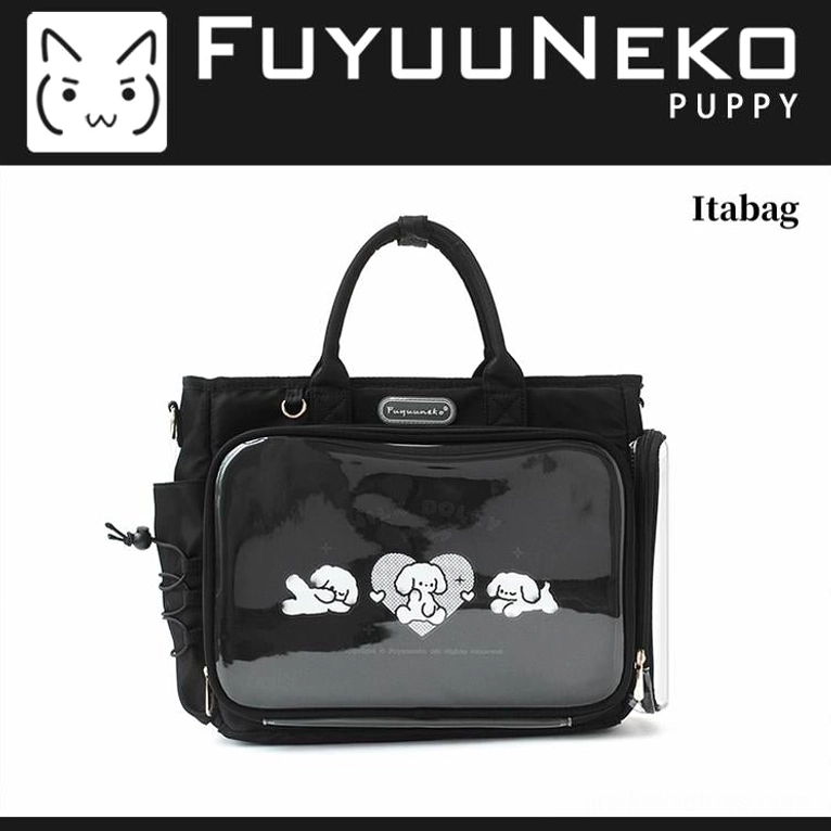 Black Jirai Kei itabag goth dark aesthetic anime figures transparent display shoulder bag