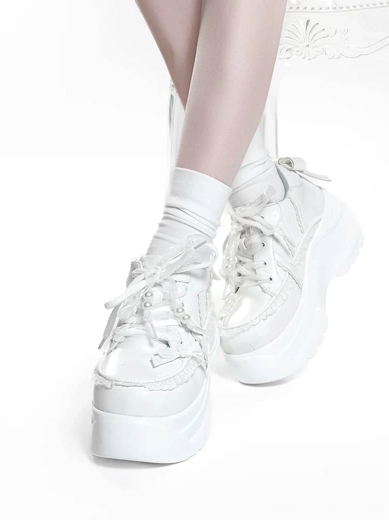 Black Jirai Kei platform shoes worn lifestyle shot with alternative fashion outfit showing street presence and styling versatility