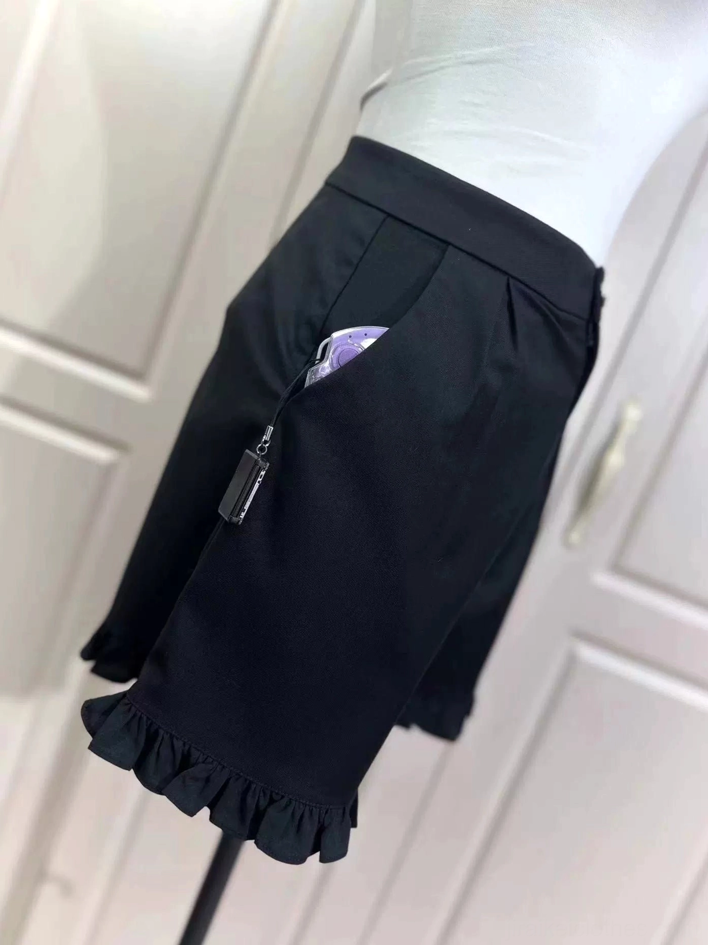 Black Jirai Kei sailor dress set complete outfit with shorts practical pockets and style details