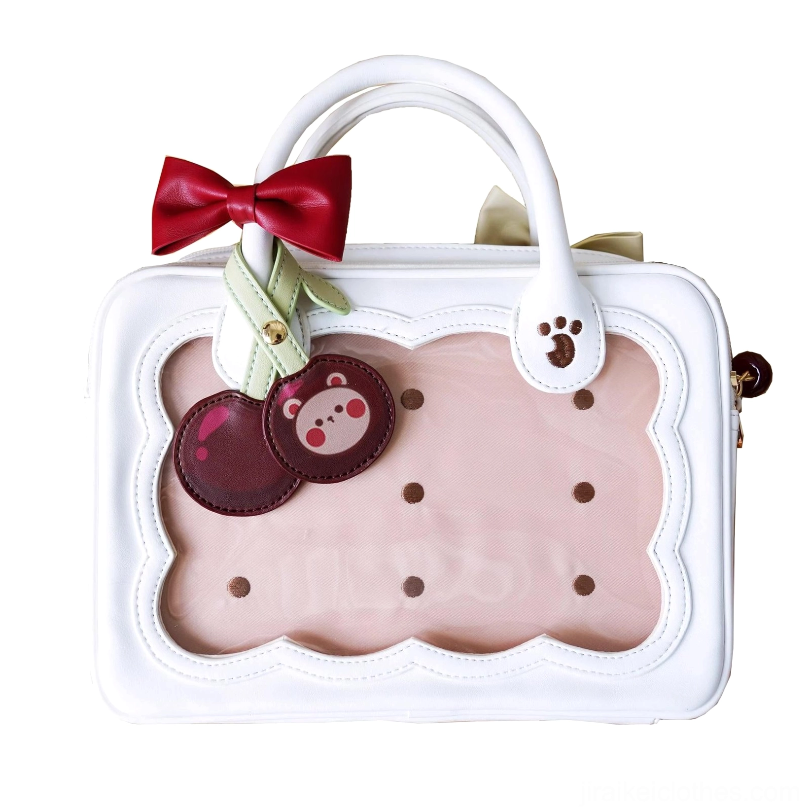 Cherry bear cookie Jirai Kei crossbody bag unboxing presentation packaging included items dust bag