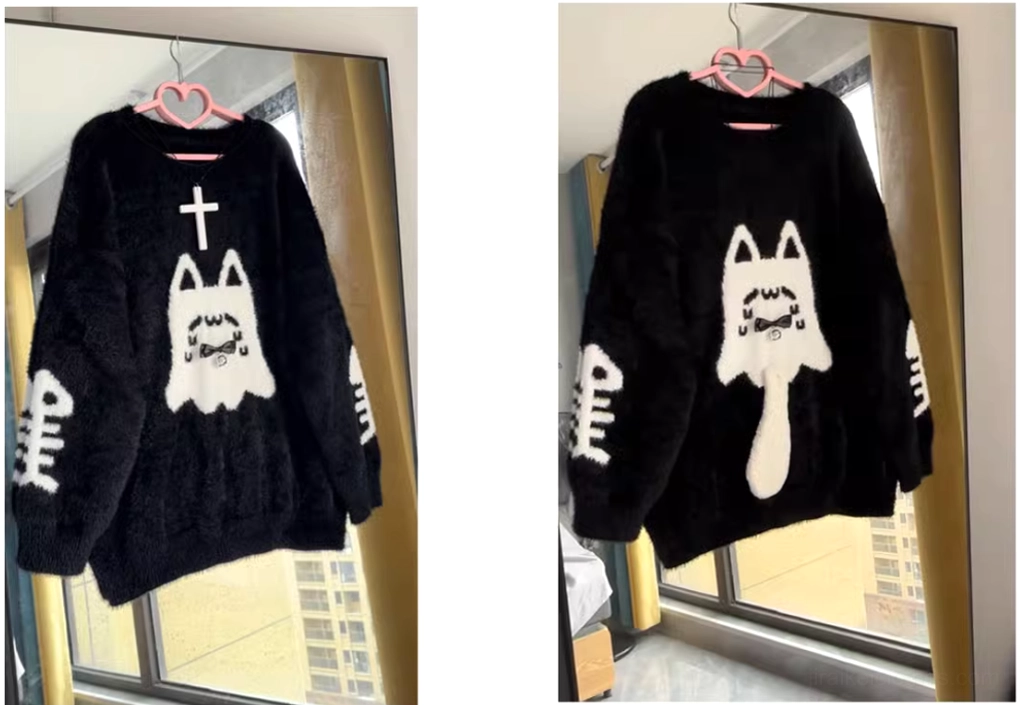 Couple coordinating with matching Jirai Kei ghost cat sweater partnership aesthetic shared style values expression