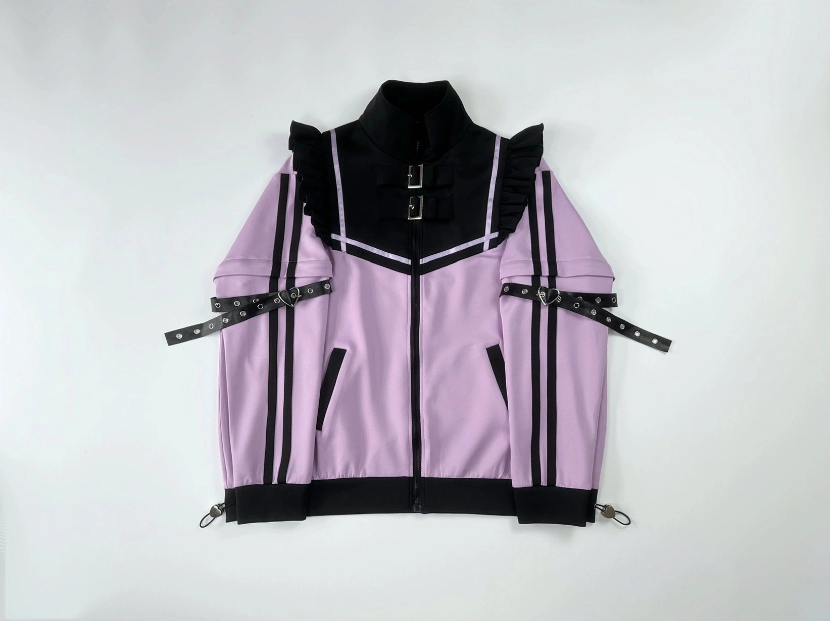 Cross-lacing back design Tenshi jacket Y2K gothic Jirai Kei aesthetic detail close-up view
