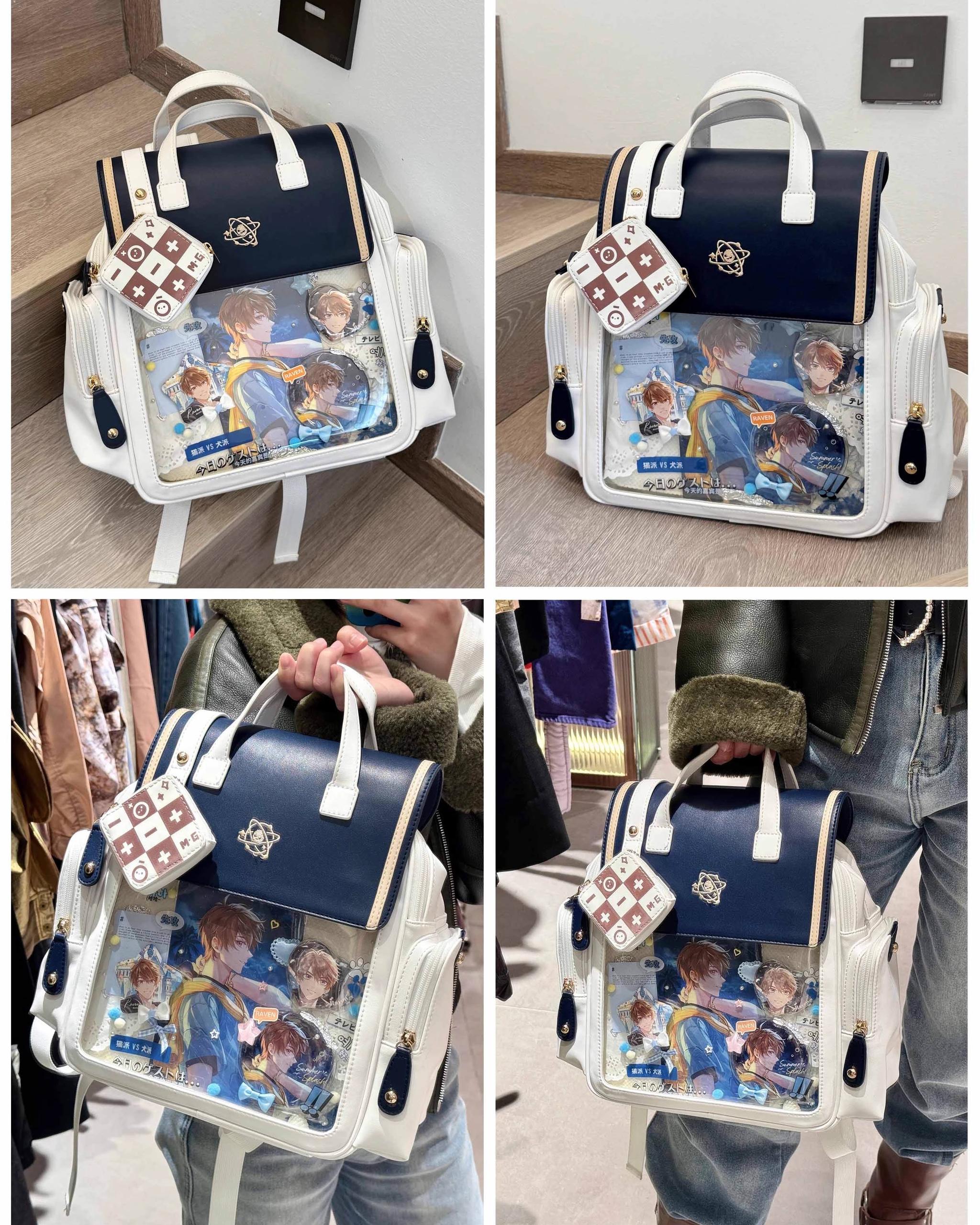 Itabag backpack showing maximum merchandise capacity and display window potential for collectors