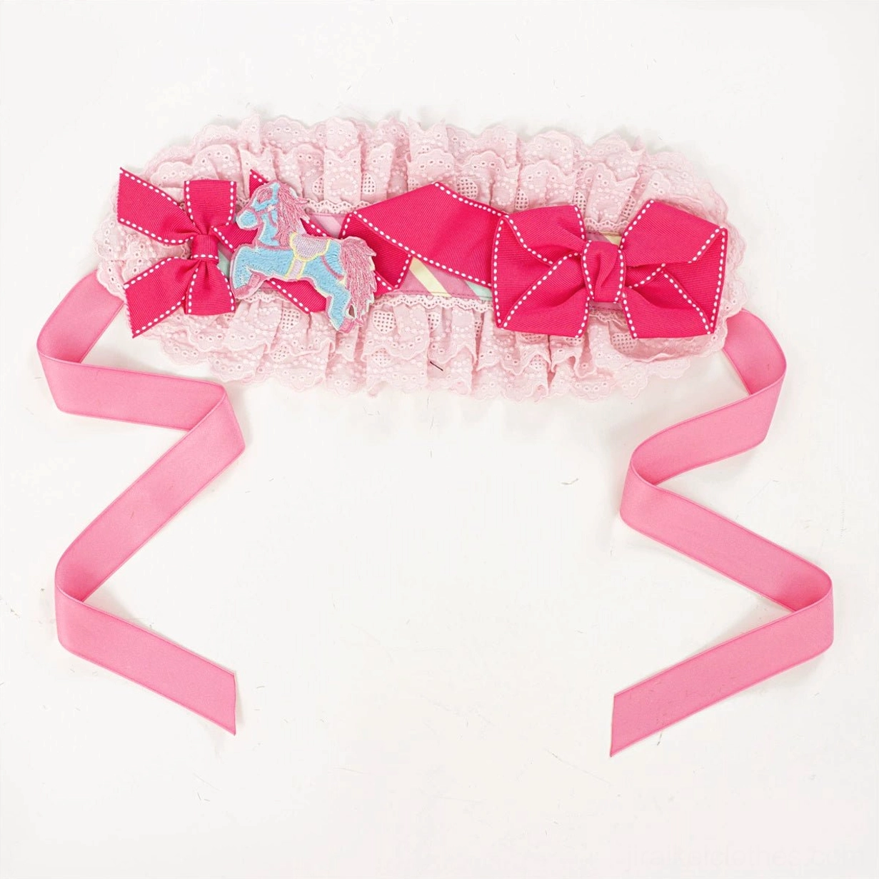 Decorative headband accessory for Jirai Kei carousel sweet Lolita dress set completing the full look
