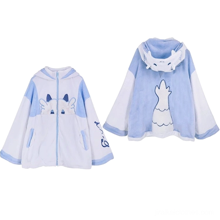 Detachable raglan long sleeve shirt for Tenshi Kaiwai outfit - anime character print chest detail with removable sleeves feature demonstration