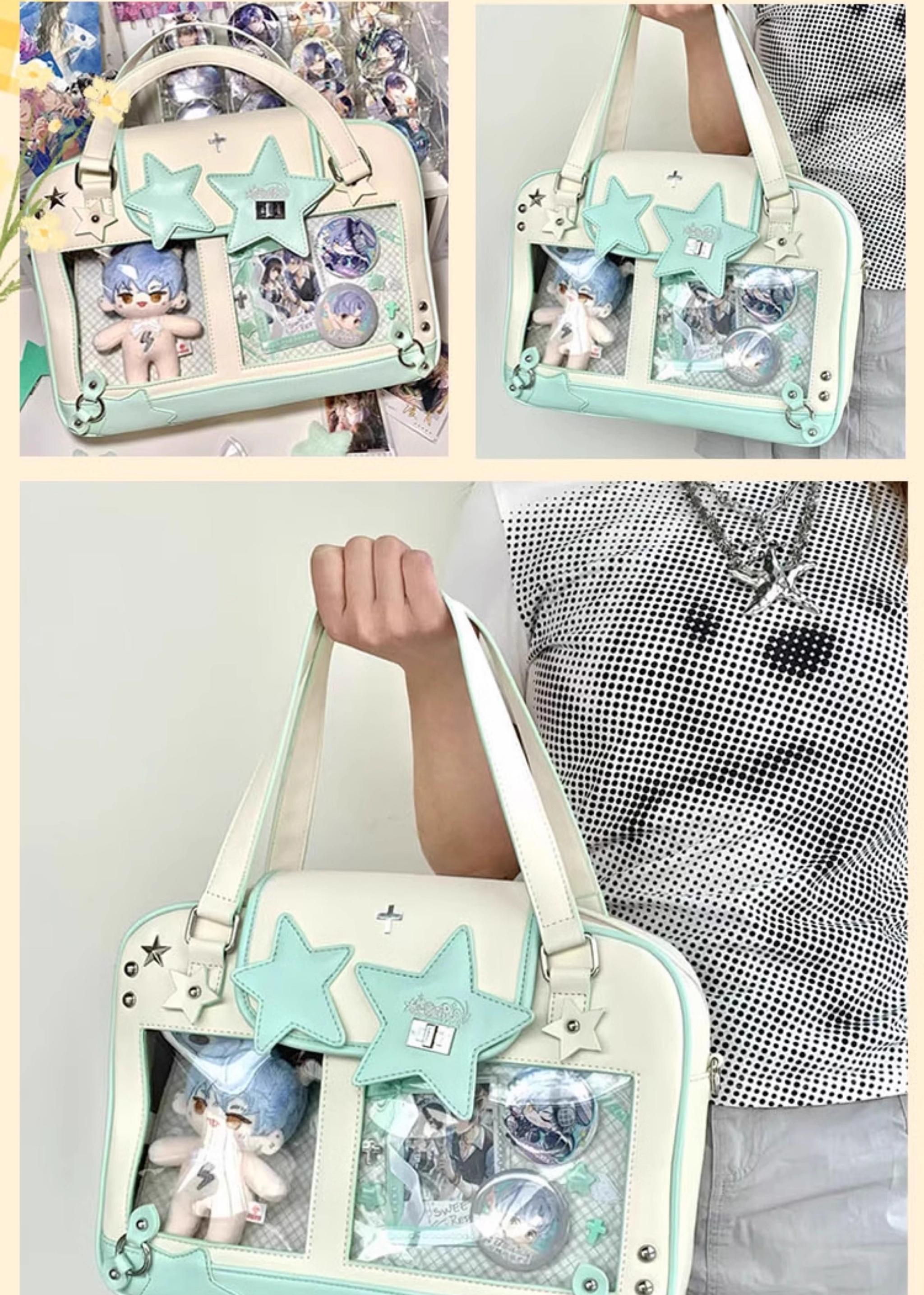 Jirai Kei itabag rear view back pocket detail PU material durable construction