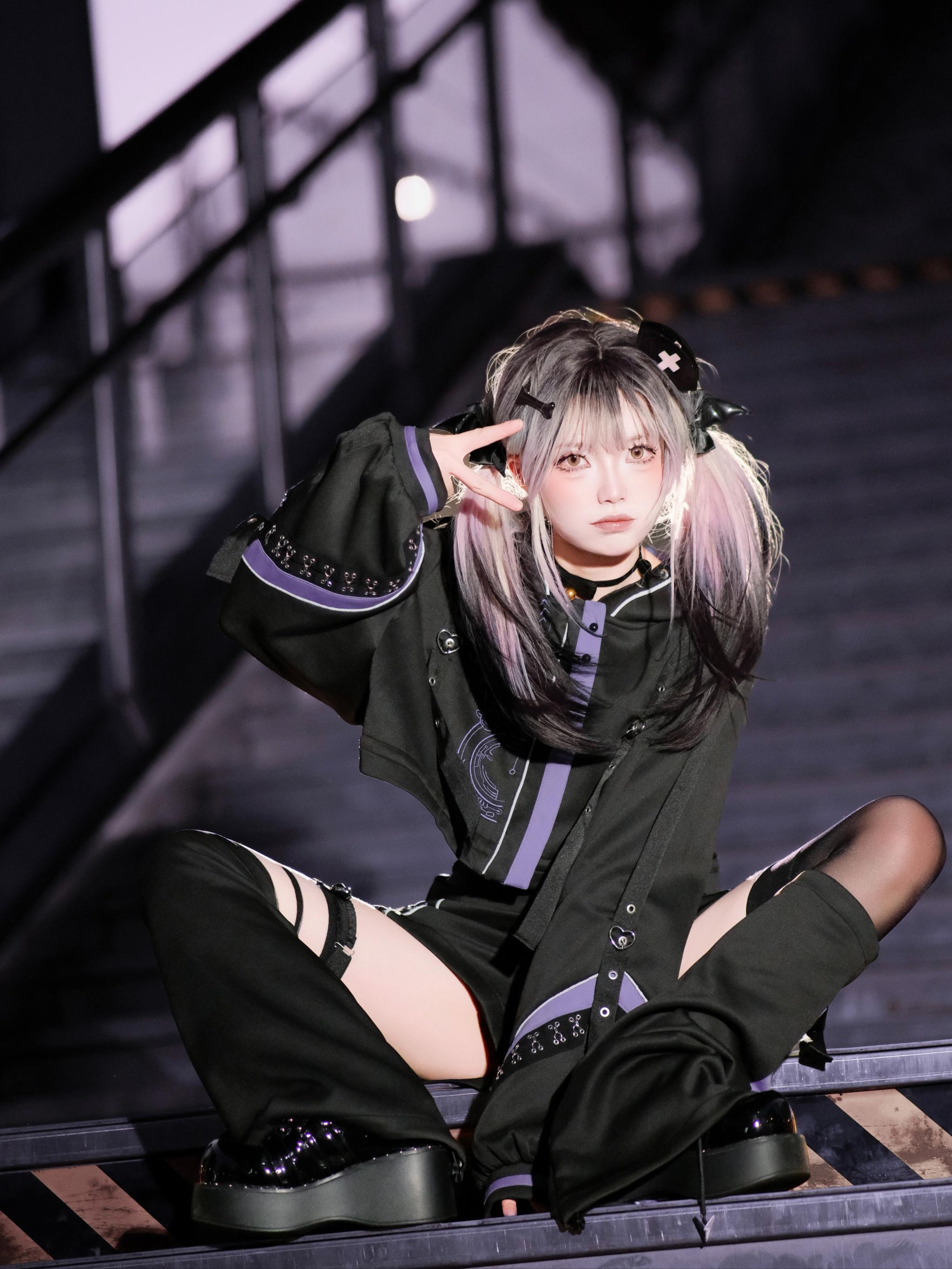 Tenshi Kaiwai techwear urban night photography aesthetic reflective elements city lighting environment