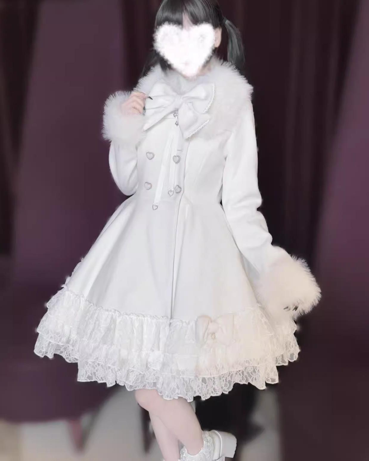 Black Jirai Kei detachable cape coat collar and bow details highlighting sophisticated gothic elements and attachment points