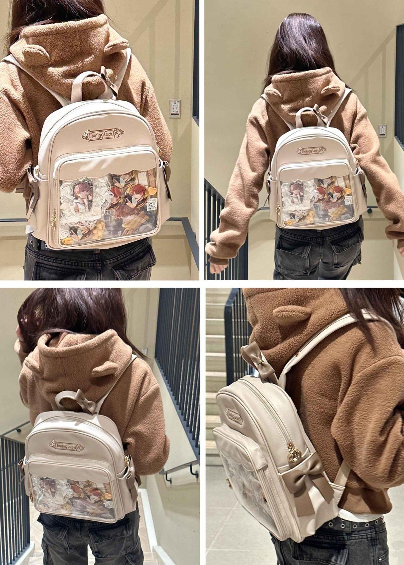 Transparent itabag multiple colorways comparison white beige pink black denim display options
