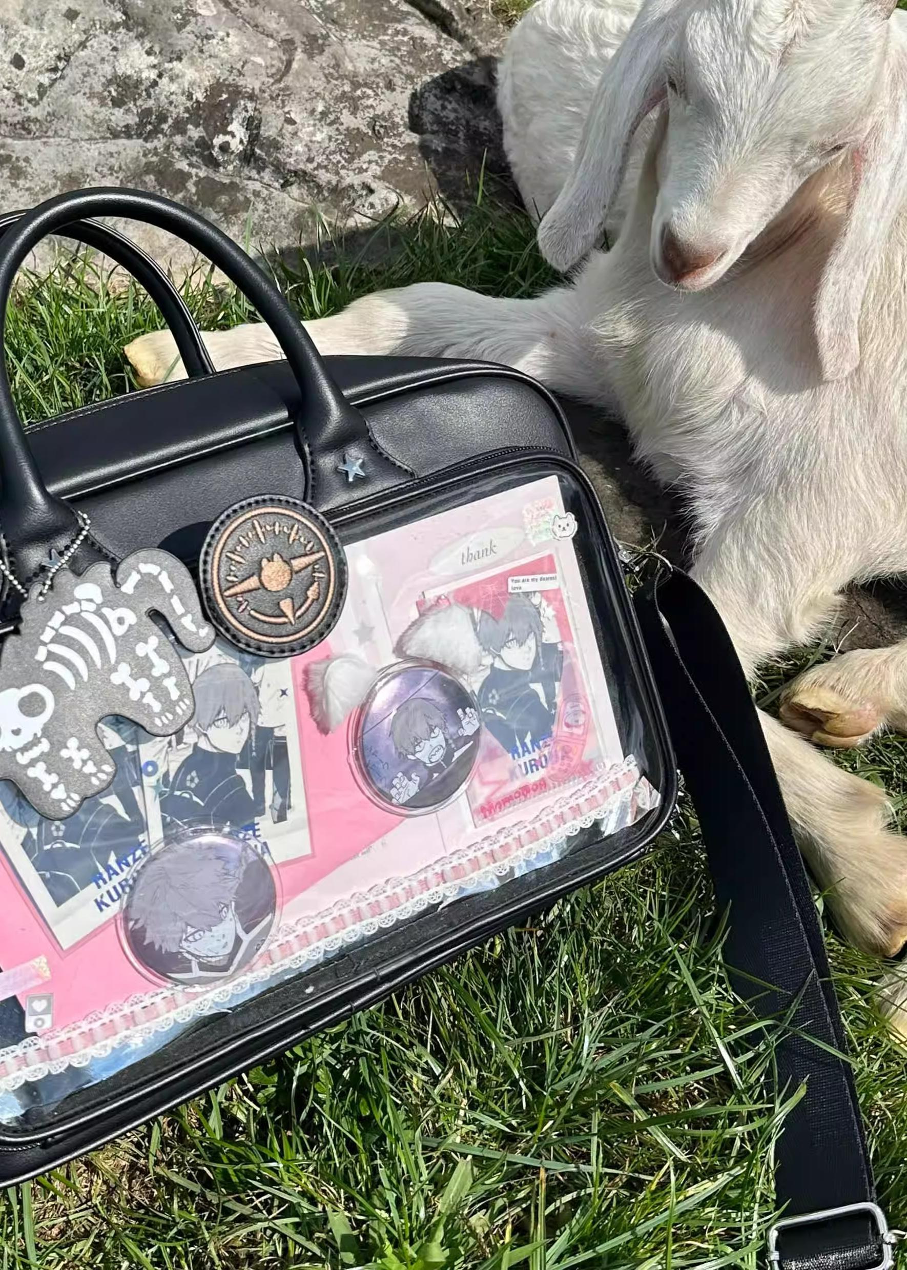 Jirai Kei ita bag regular version single shoulder crossbody style showing streamlined silhouette and hand-carry top handle design with elegant proportions