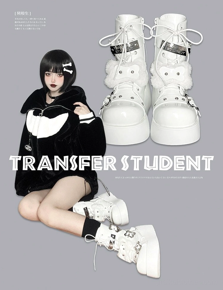 Gloss platform Martin boots material detail showing polyurethane finish, high-gloss surface treatment, durability features