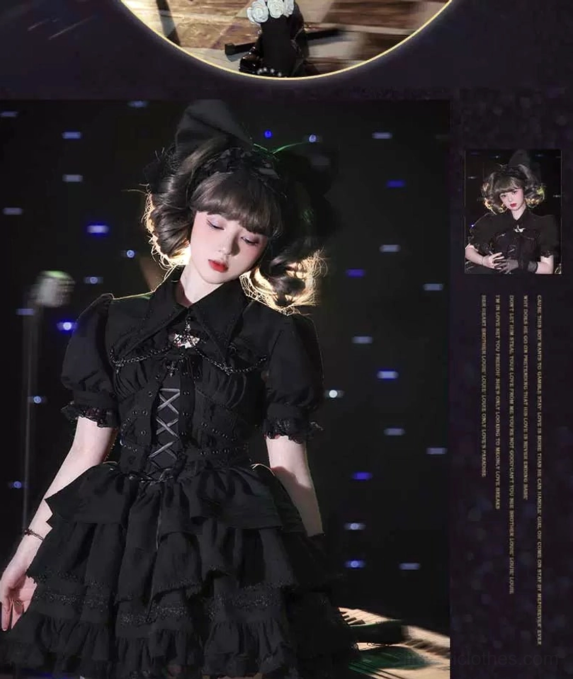 Gothic Lolita jumper dress adjustable straps shirred back construction quality stitching details