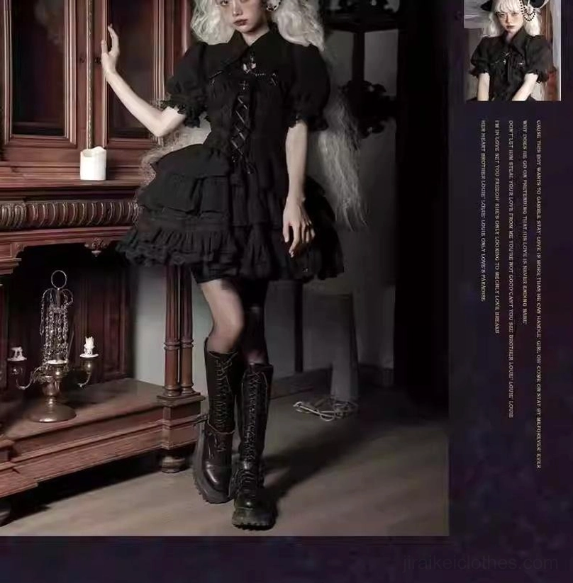 Gothic Lolita jumper dress size and fit reference guide measurements detailed view