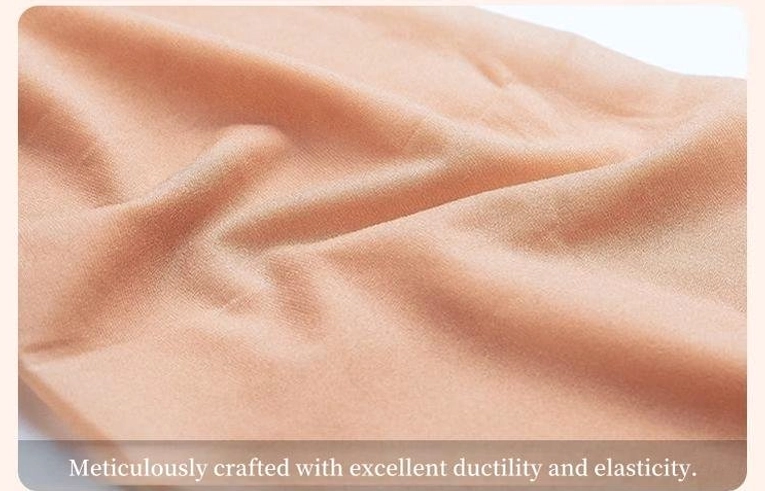 High-waisted beige velvet tights with vintage-inspired skirt - showing thoughtful design element that flatters silhouette and prevents awkward slipping