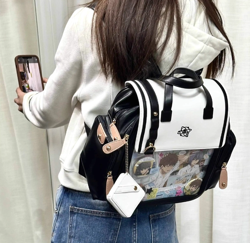 Itabag school backpack showing organizational features main compartment and display areas