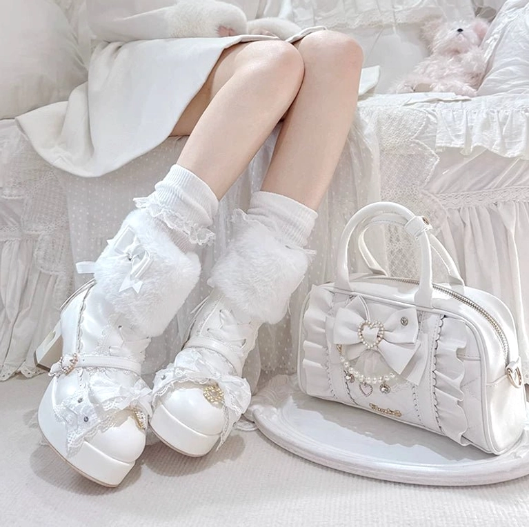 Jirai Kei 2-way pearl bow handbag complete product showcase highlighting all features and color options