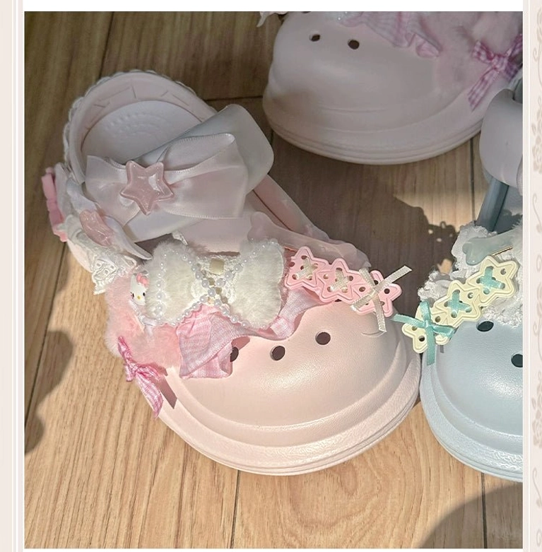 Jirai Kei alternative fashion kawaii clog sandals perfect for summer comfort wear, social media content, and playful street style coordinating