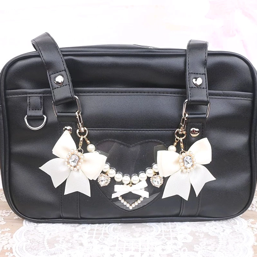 Jirai Kei bag charm faux pearl chain variant premium appearance sophisticated styling