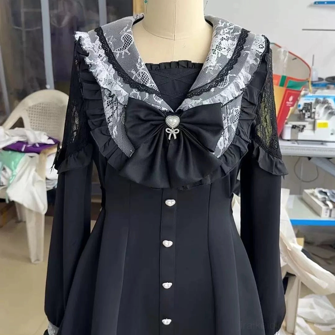 Black elastic waist shorts from Jirai Kei dress set layering piece coordinate alternative fashion