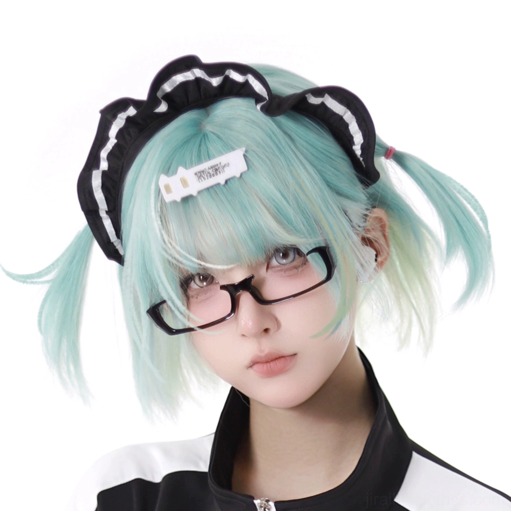 Black and white Jirai Kei sporty headwear only free size cute coordinating piece