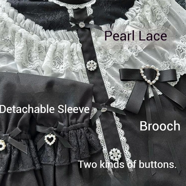 Jirai Kei blouse size chart comparison showing XL L M S measurements in centimeters and inches