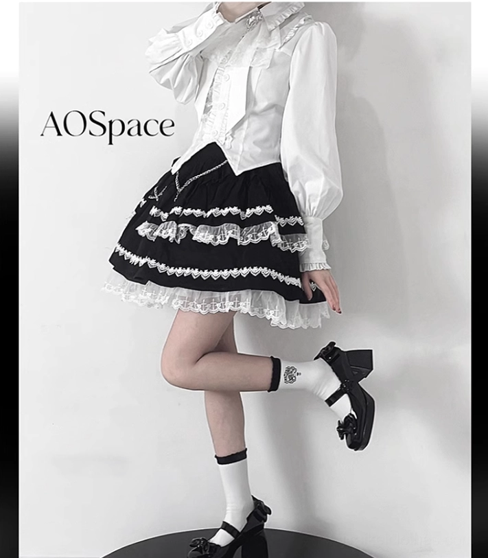 Jirai Kei blouse and skirt set theatrical prop styled photoshoot professional photography