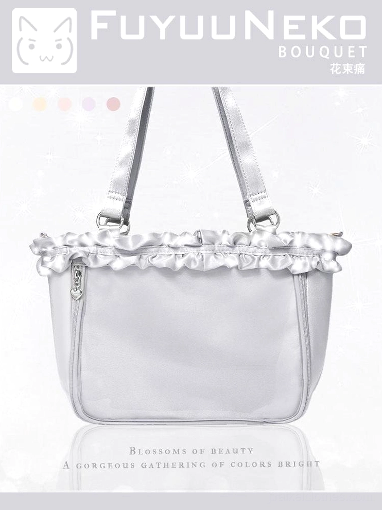Jirai Kei bouquet itabag large silver hardware variant featuring polished metal accents and premium satin finish