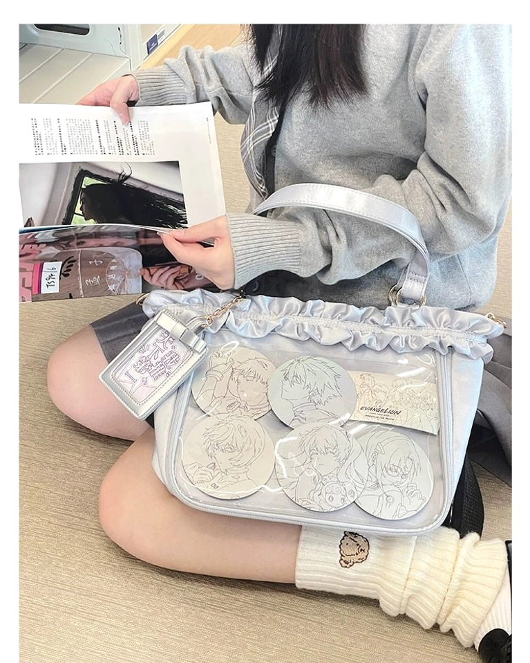 Jirai Kei bouquet itabag aesthetic lifestyle photography showing styled outfit coordination with collectible display