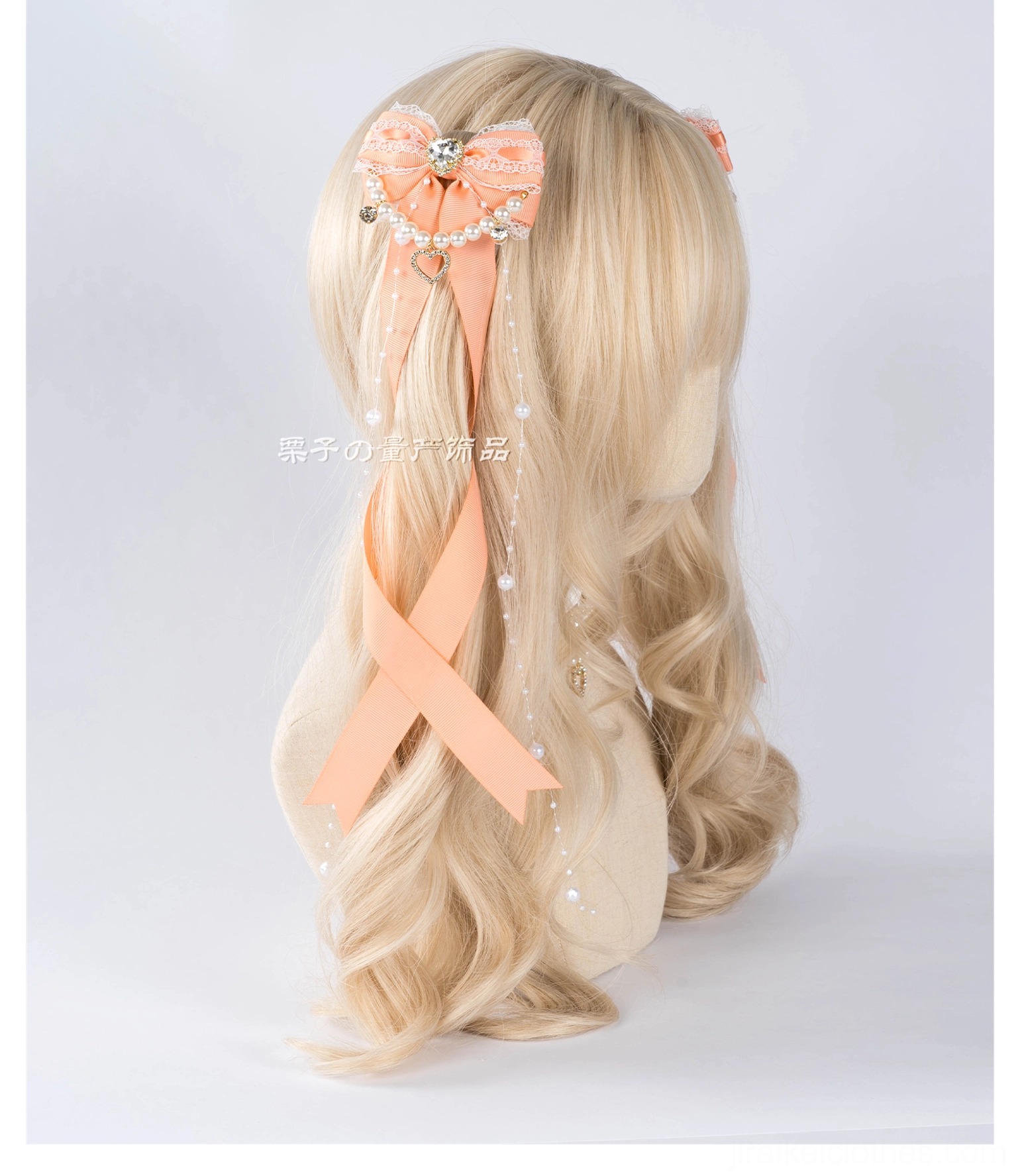 Jirai Kei bow hair clips lifestyle photograph showing accessory worn in everyday fashion context with Jirai Kei aesthetic coordination