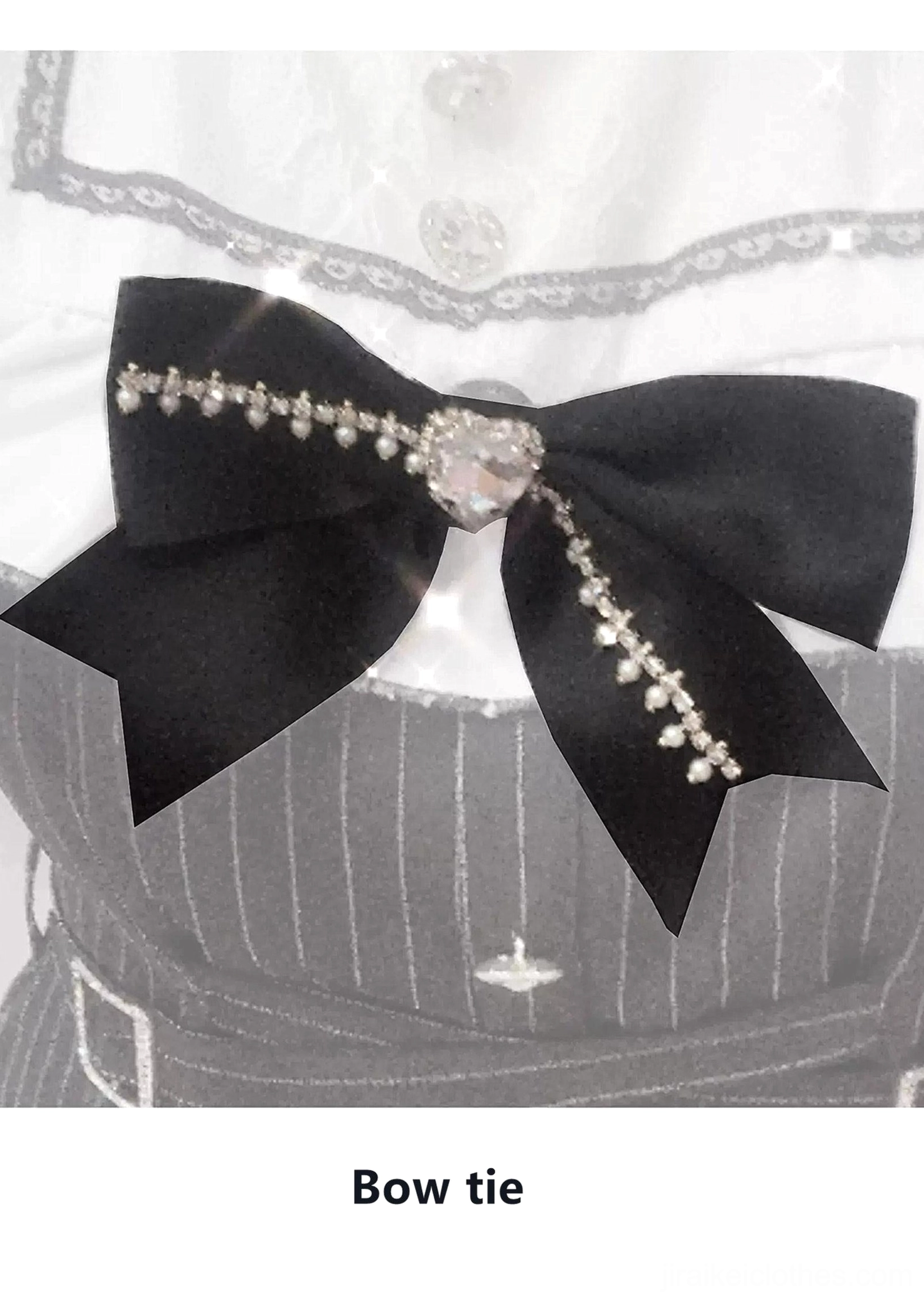 Jirai Kei bow tie accessory separate purchase black pattern coordination with dress set complete look