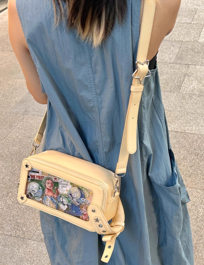 Dark jean blue jirai kei brick itabag crossbody bag moody color tone perfect for edgy jirai kei styling